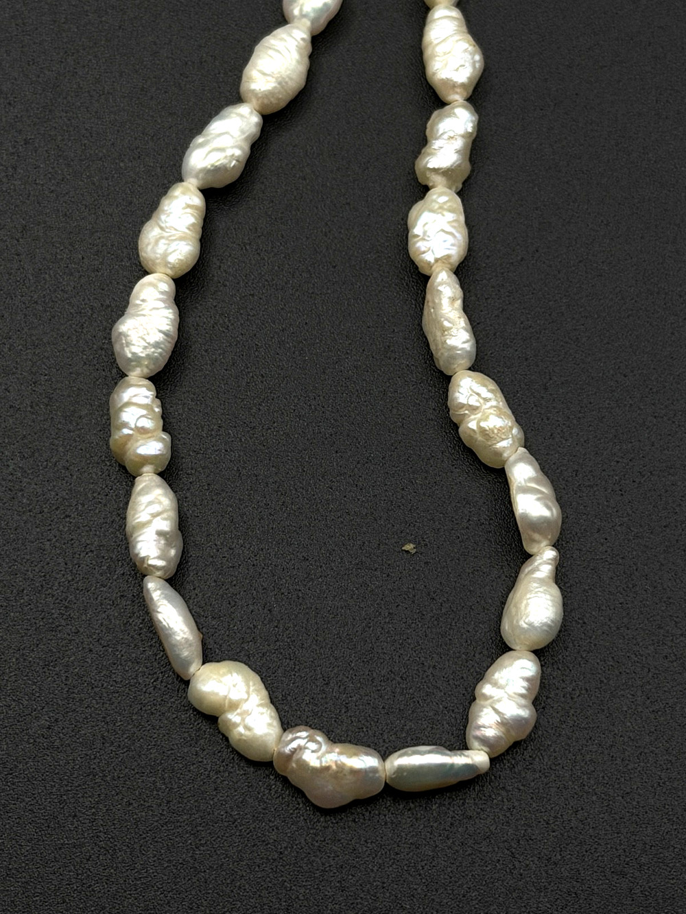 VTG Baroque Freshwater Pearl Necklace Hand-Knotted 14k GF Filigree Clasp